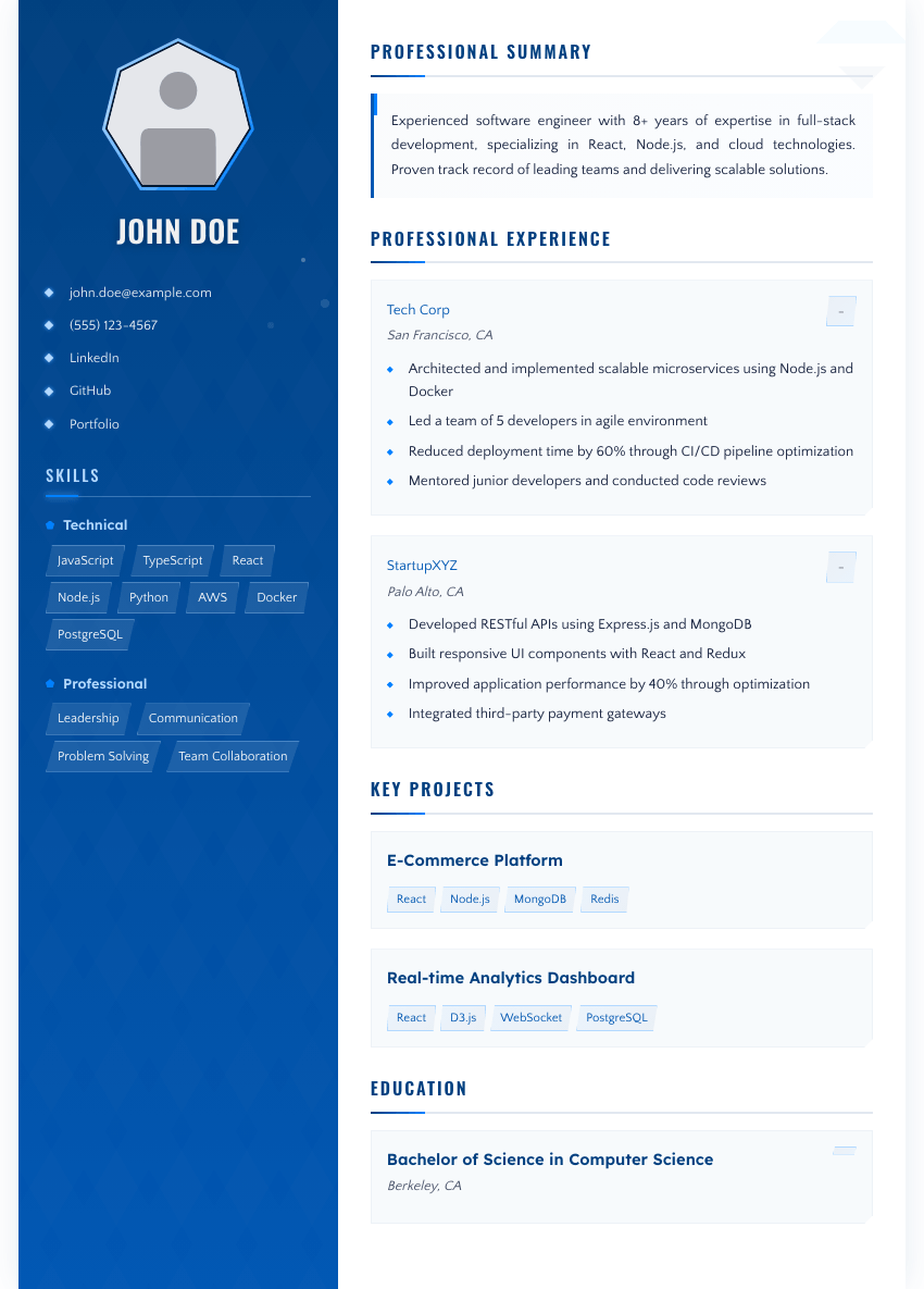 Sapphire Resume Template