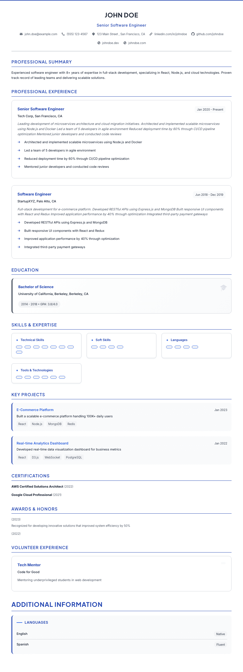Astral resume template - Fully customizable modern template with dynamic font and color controls. Premium professional resume template for ATS optimization.