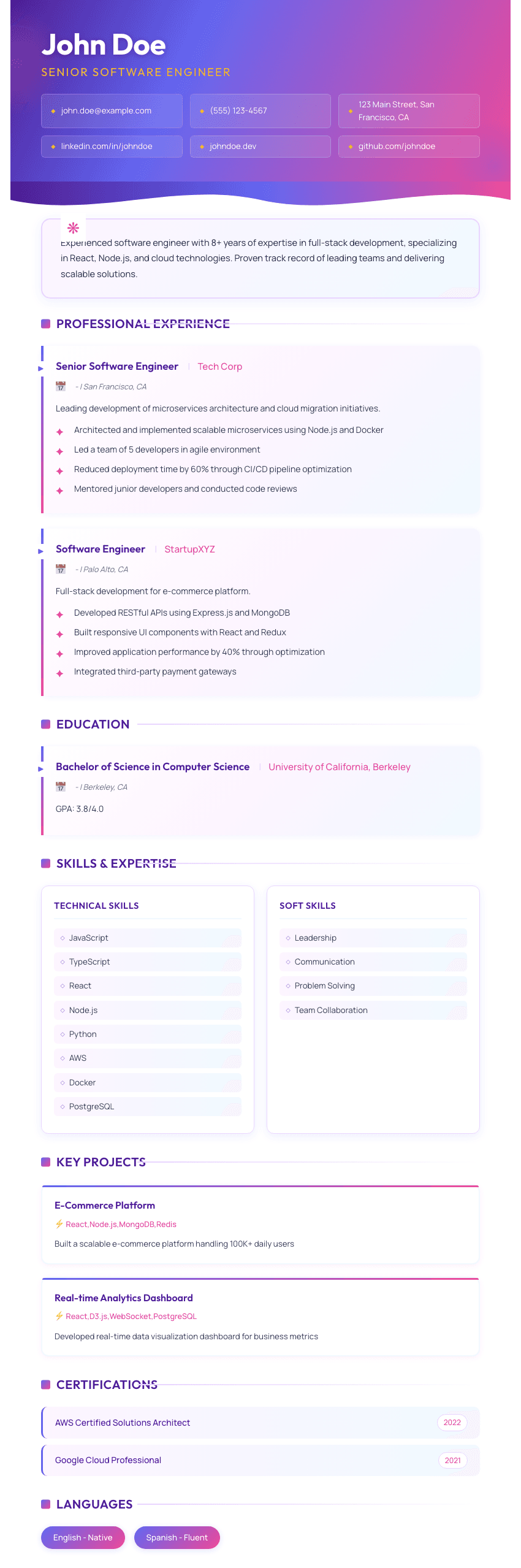 Pioneer resume template - Distinctive indigo & rose design for trailblazing professionals. Premium professional resume template for ATS optimization.