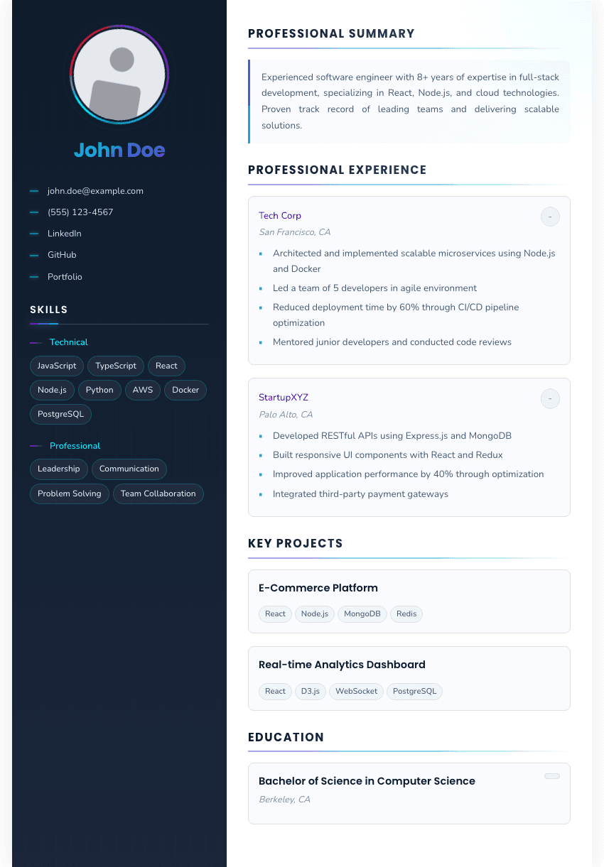 Spectrum resume template - Light wavelength design with spectral gradients, animated effects, and futuristic styling. Premium professional resume template for ATS optimization.